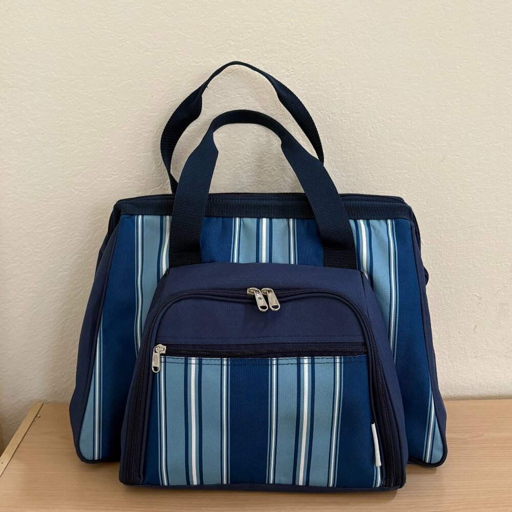 Insulated Picnic Tote With Dinnerware